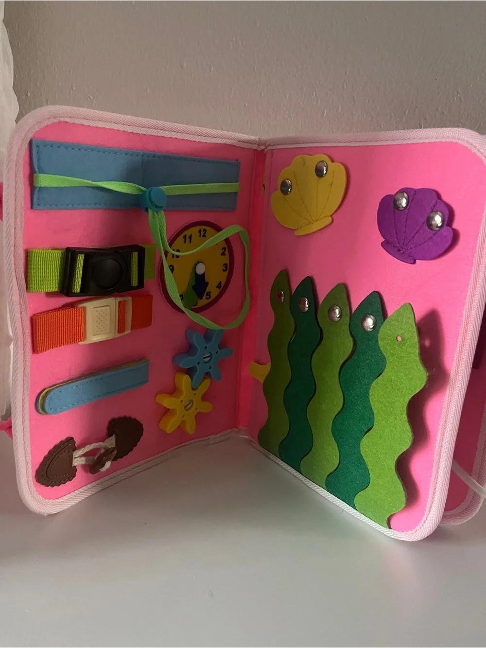 Kids Pink Activity Quiet Book - Interactive Learning Toy